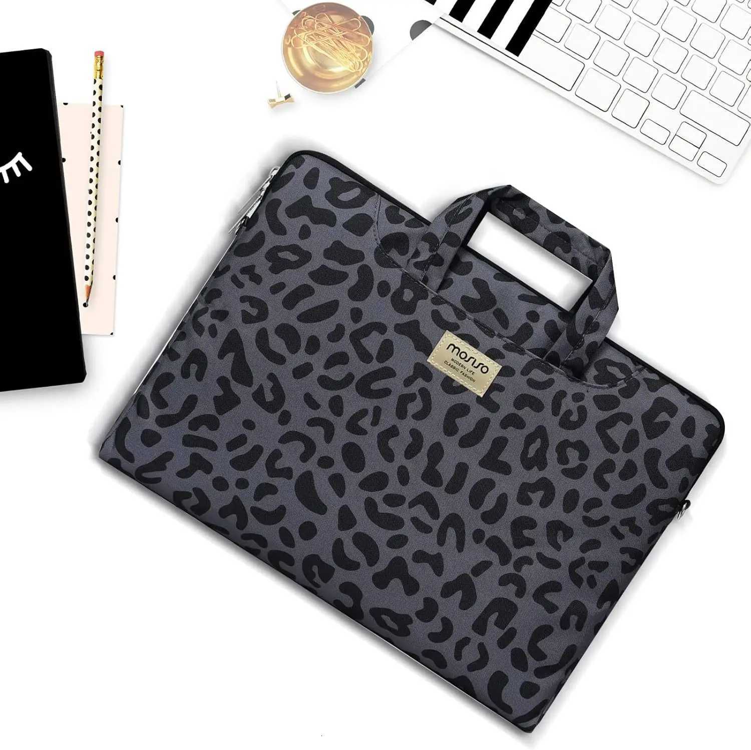 MOSISO Laptop Shoulder Bag156 inch Computer Bags for MacBook Air 13 15 Pro16 15 inch Notebook Leopard Grain Briefcase Sleeve Z250906