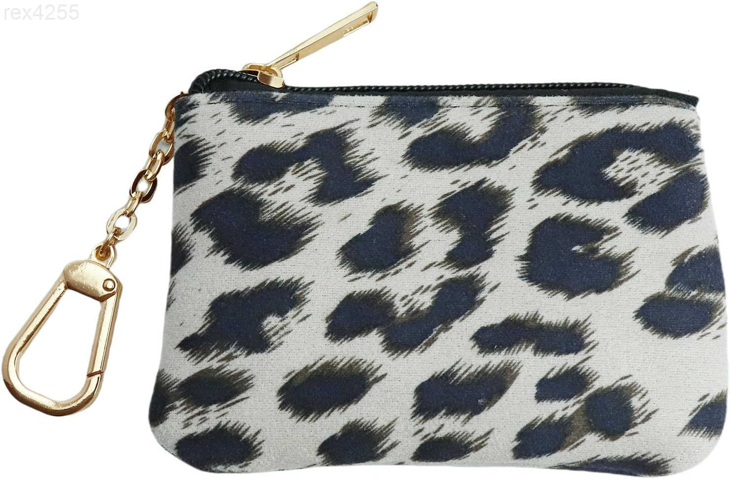 Coin Purse with Key Chain for Women Leopard Print Change Purse Card Holder Wallet Medium Size 4x15x1 inches BrownW250911