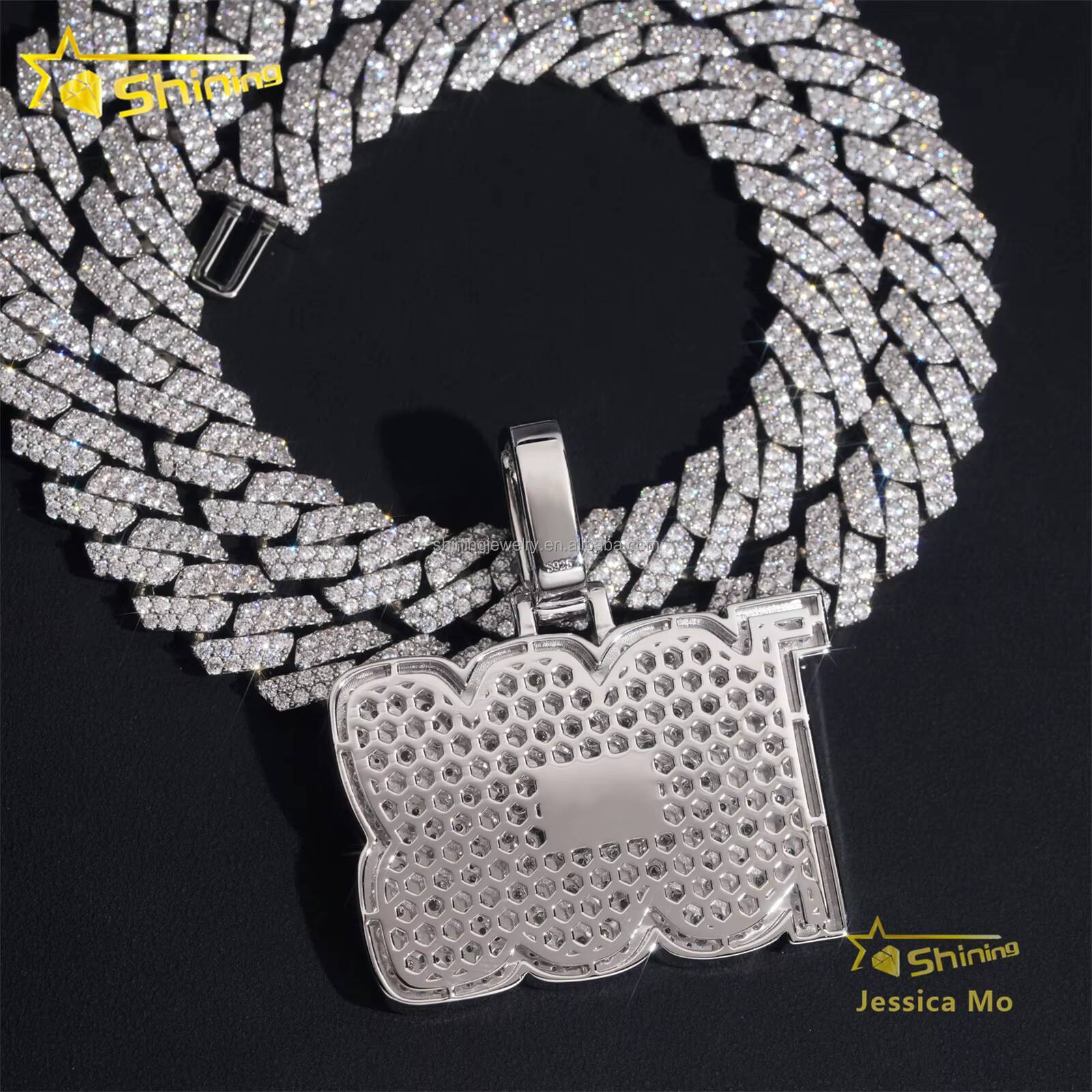 Fashion Man Rapper Luxury Jewelry Iced Out Pass Diamond Tester VVS1 Moissanite Diamond S925 Silver Number Pendant Necklace