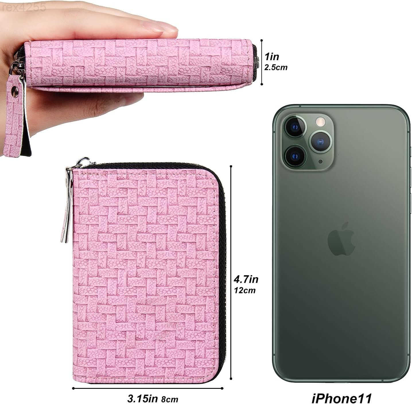Credit Card Holder RFID Card Case Wallet Small Accordion Zipper Card Case Holder Card Organizer Case for Women MenW250911
