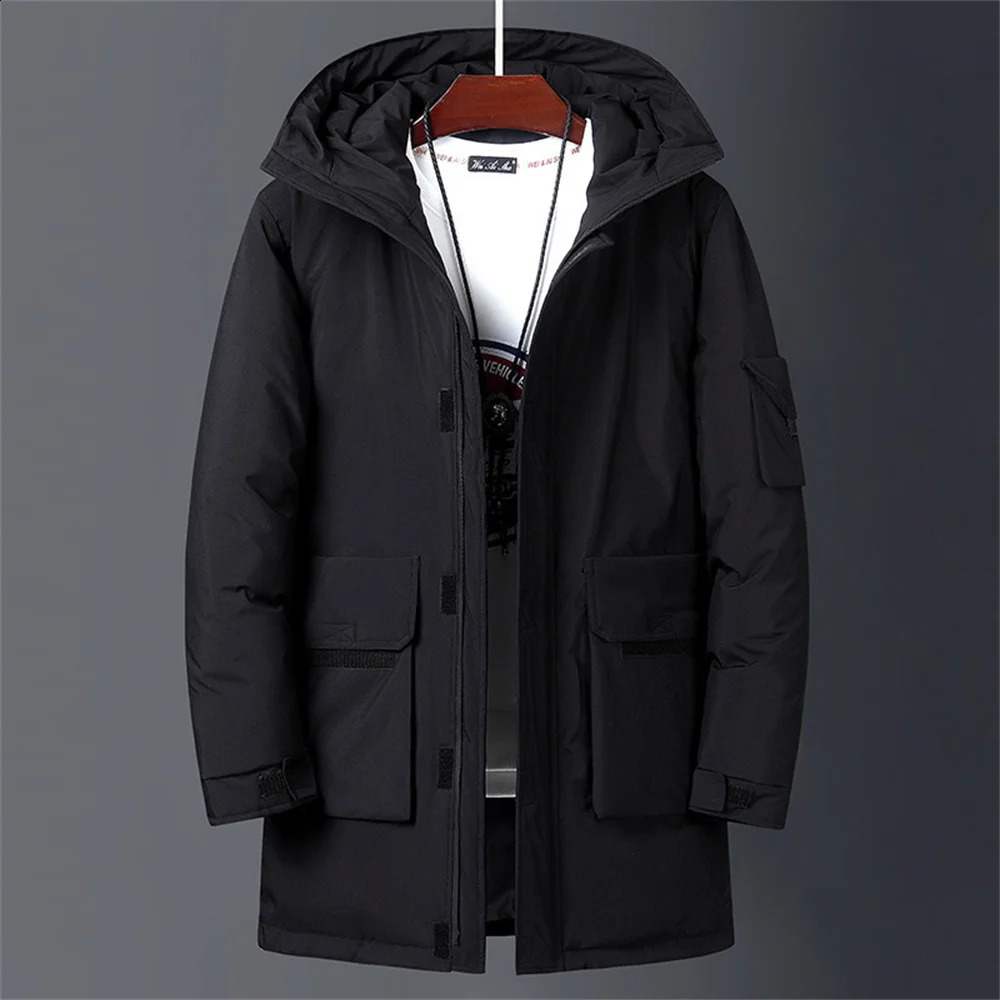autumn and winter mens casual jacket midlength down with hood trendy thickened warm comfortable 250911