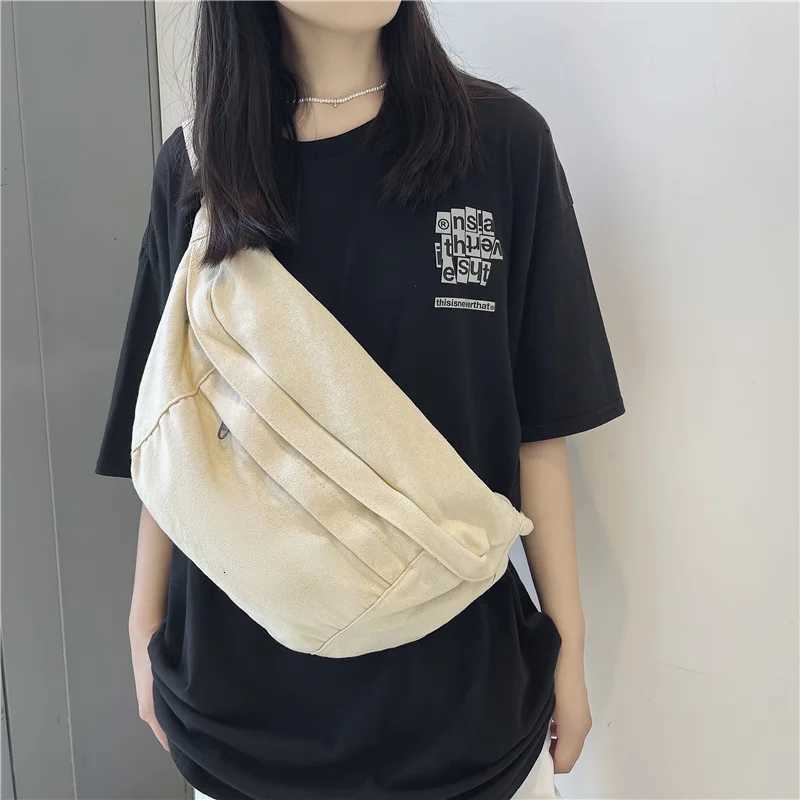 Fashion Trend Waist Bags Unisex Canvas Chest packs Phone Pack Street Hip hop Belt Bags Large capacity Ladies Crossbody Chest Bag Z250911