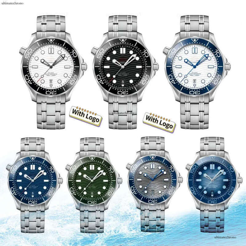 high quality rubber designer men mesh wave watch watches 42 MM nical movement steel strap e7