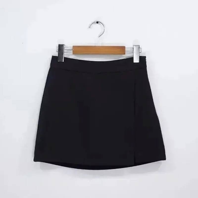 Black Mini Women Irregular Side Slits High Waist A Line Shorts Skirts Summer Korean Fashion Chic Hip Wrap Skirt Female dongdumaoyi