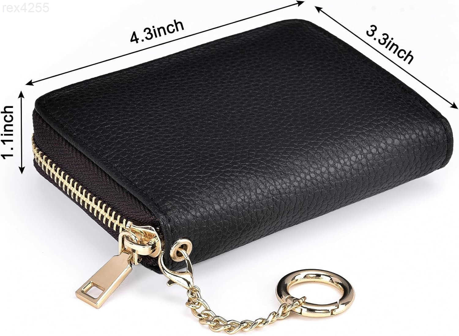 Credit Card Wallet Genuine Leather Zipper Coin Pockets Card Cases Holder for Men Women RFID Blocking KeyChain Wallet Compact SizeW250911