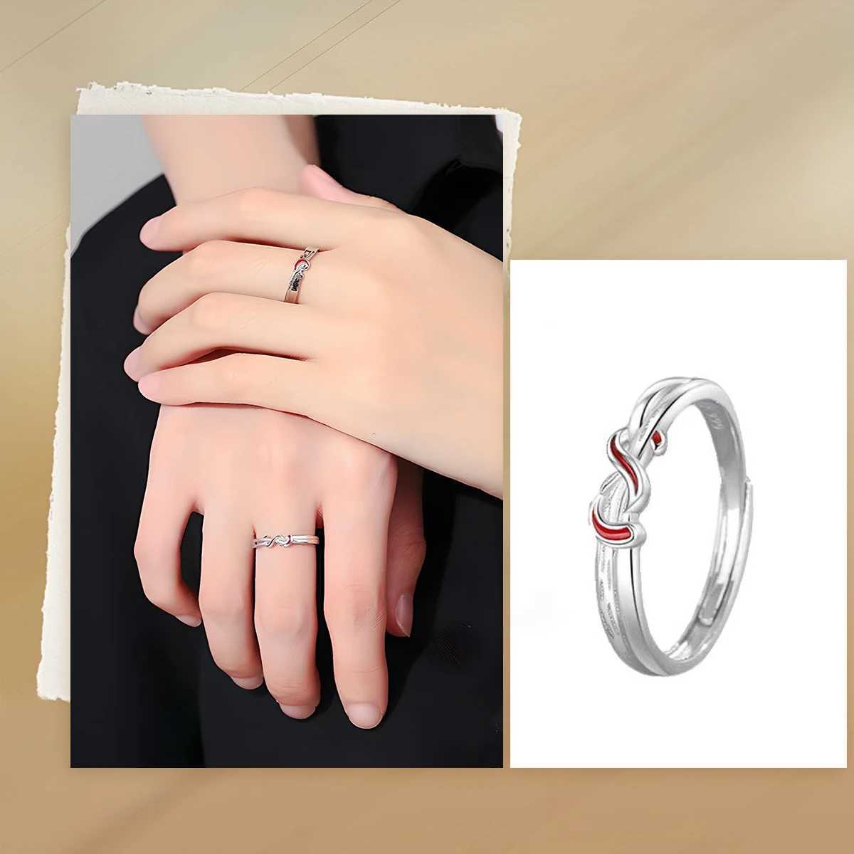 Adjustable Couple Rings with Red String Wedding Rings and Promise Rings Valentines Day Gifts for Men and Women W250911