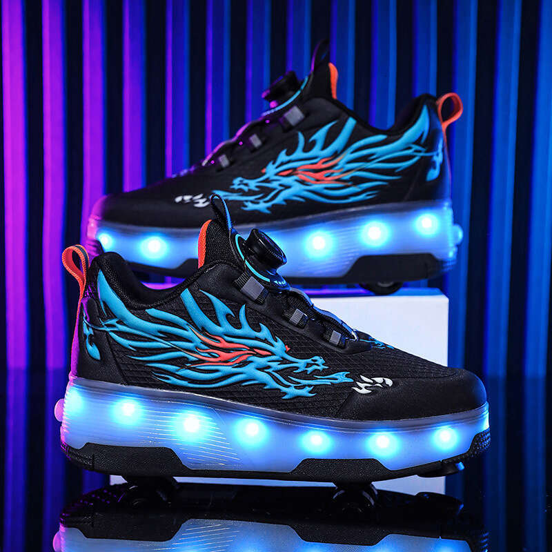 New Style Roller Free shipping new Small Four-Wheel Sports Skates Boys' Light-Up Shoes Flying