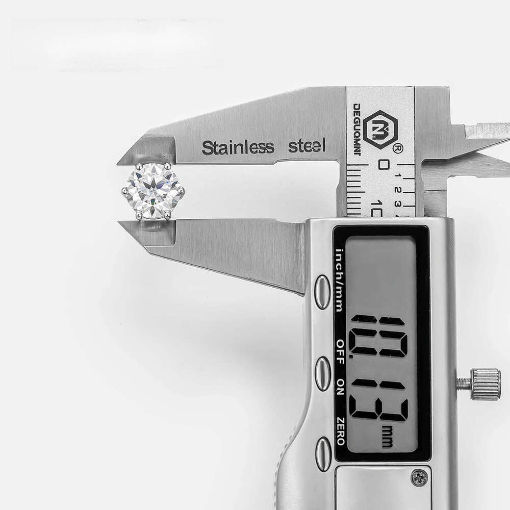 Round Cut VVS Moissanite Hip Hop Style Iced for Men Women Pass Dia Tester S Six Claw Stud Earrings