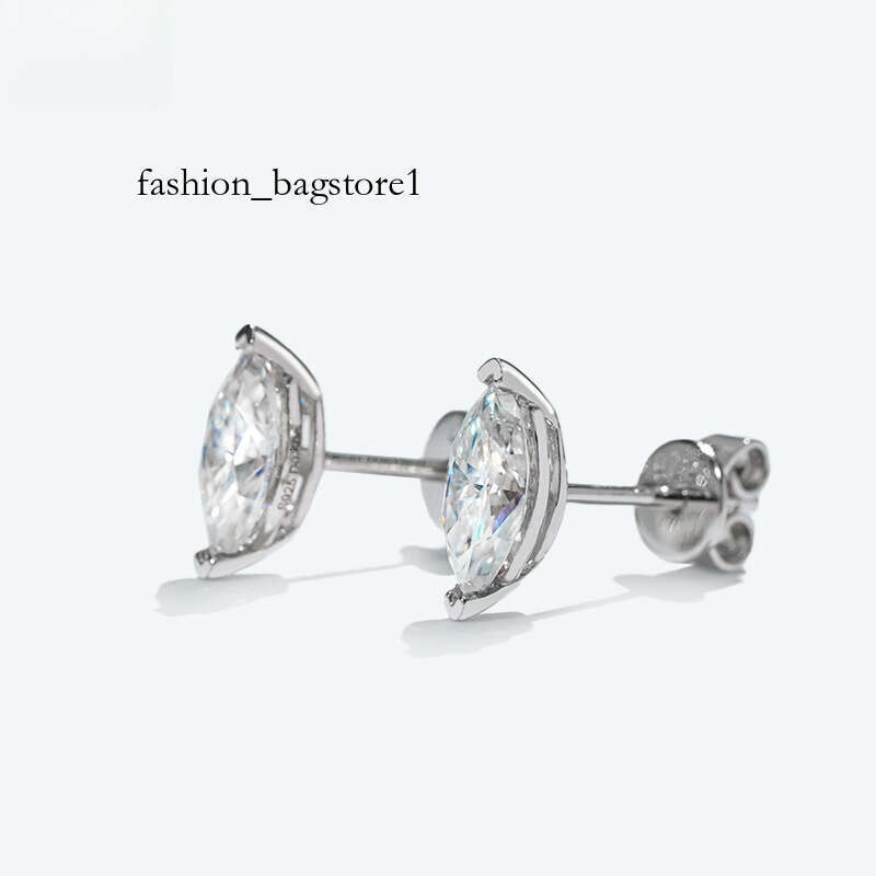 Fashionable S Sterling Sier Marquise Cut Moissanite Dia Earrings
