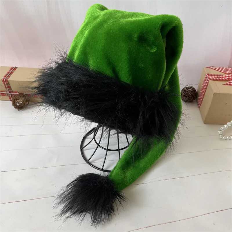 75cm Adult Black Plush Long Christmas Hat Xmas Costume Santa Halloween party decorations D2509011