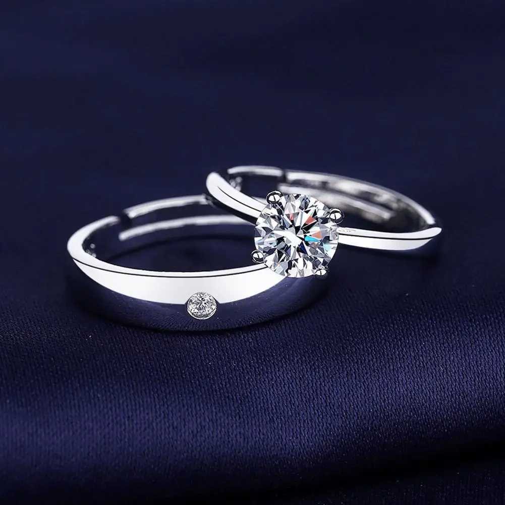 2pcs Love Heart Matching Couple Rings for Women Men Lover Forever Endless Love Wedding Valentines Day Dating Jewelry Gifts W250911