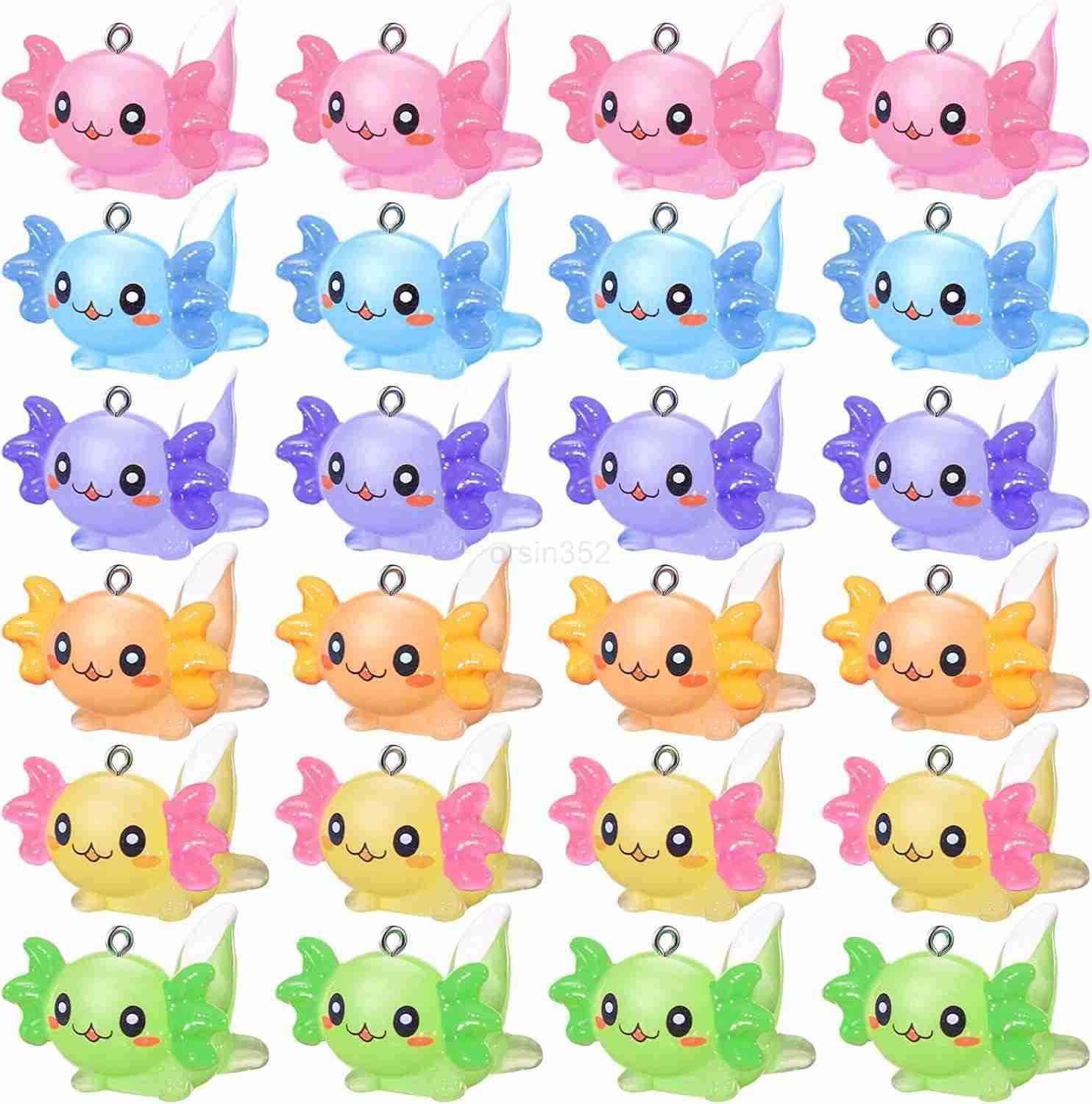 Animal Charms Axolotl Resin Charms for Jewelry Making Tiny Resin Animals Figures Miniature Axolotl Ornament Sea Pendant for DIY Earrings Necklace W250
