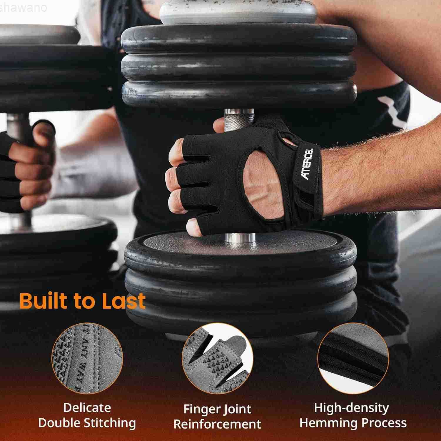 Weight Lifting Gloves Full Palm Protection Workout Gloves for Gym Cycling Exercise Breathable Super Lightweight for Mens and WomenW250910