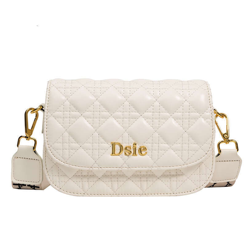 Designer Bags Small Square Bag for Women 2025 New Diamond Pattern Wide Strap Quilted Versatile Casual Shoulder Crossbody Bag T
