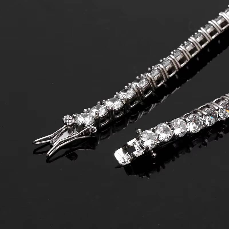 3mm 4mm 5mm Hip Hop 18K Gold Plated Iced Diamond Necklace Bling CZ Tennis Chain Necklace