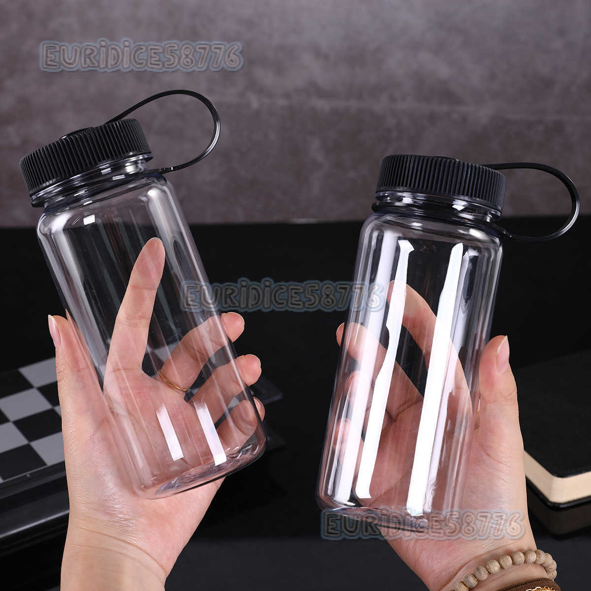 Simple Fashion New Large Capacity Space Bottle 1l Wide Mouth Plastic Water Cup Outdoor Hiking Portable Sports Water Bottle H250911