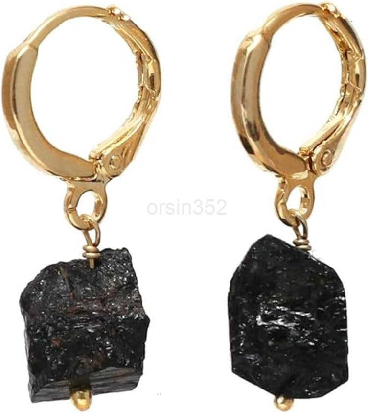 Handmade Gemstone Hoop Earrings Raw Crystal Dangle Jewelry Hypoallergenic Gold Plated Lightweight Elegant Jewelry Gifts For WomenW250911