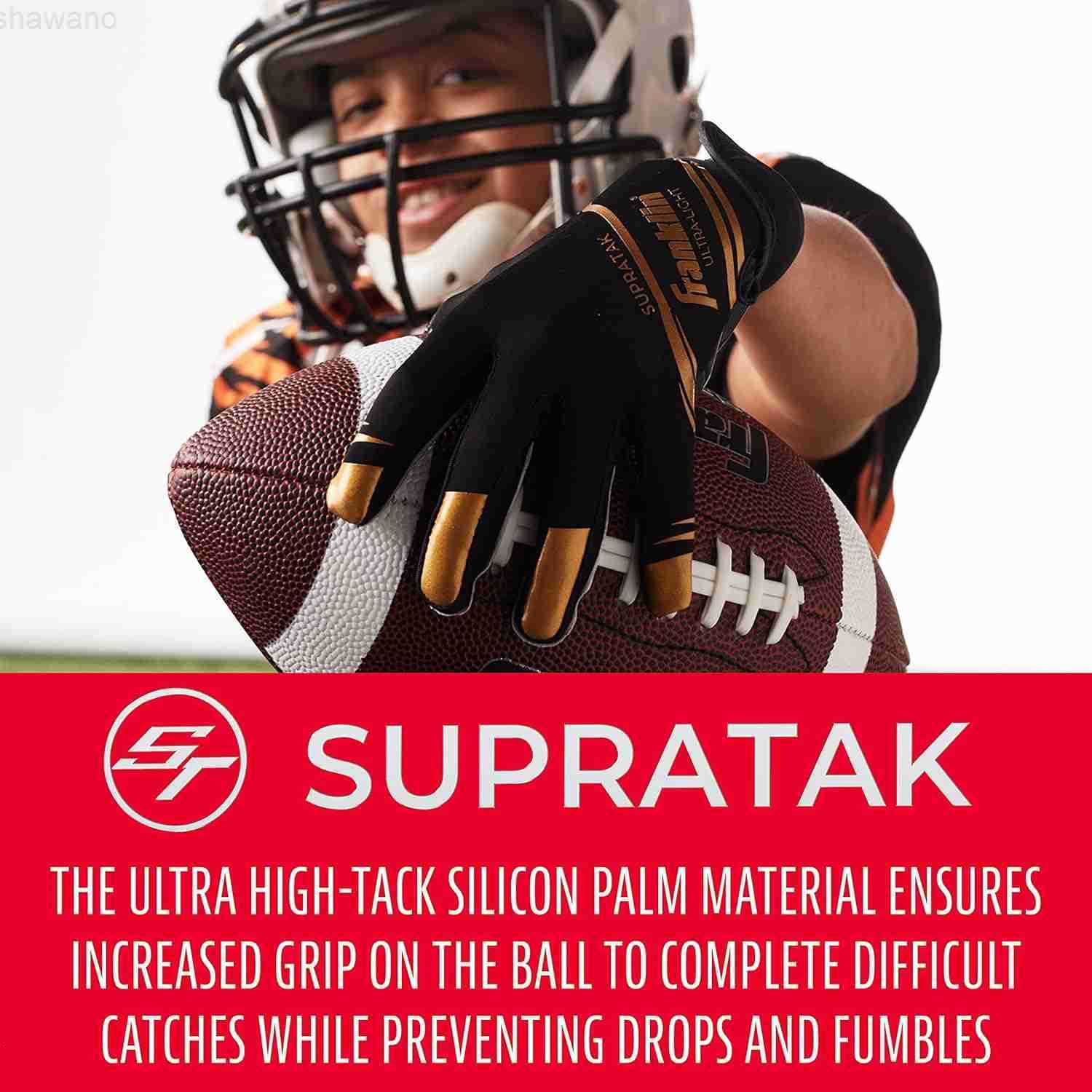 Sports Supratak Football Receiver Gloves WhiteChrome Adult MediumW250911