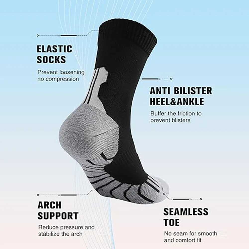 Sports Socks Breathable MoistureWicking Basketball Football Socks Athletic Cushioned AntiSlip Men Cycling Middle Tube Socks D250911