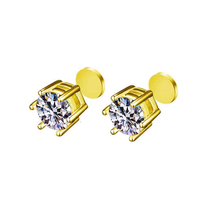 Classic Six-Prong Moissanite Earrings Sterling Sier Gold Plated Cross-Border Hot-Selling Fashionable Ear Jewelry for Women