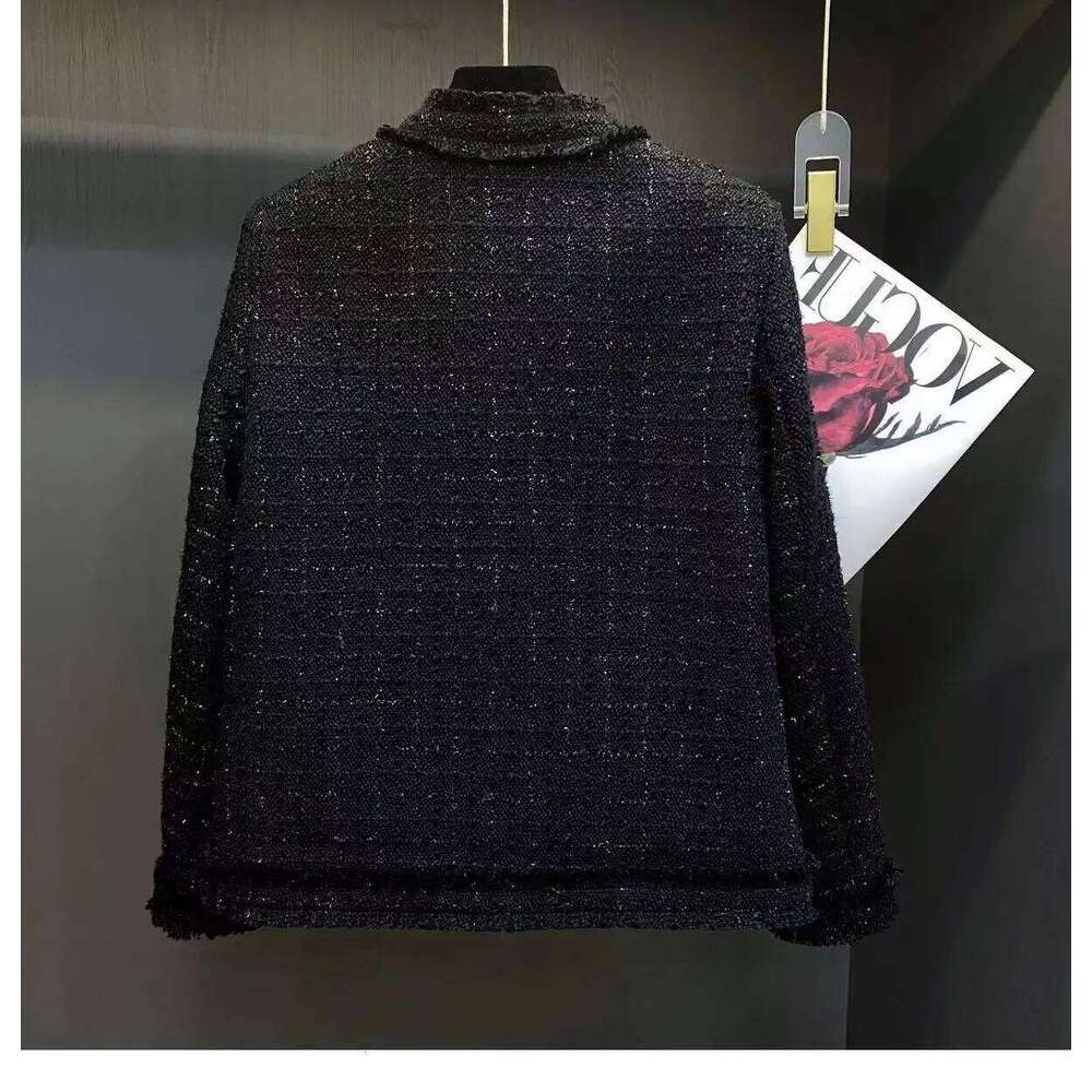 Autumn Winter New Suit Coat Women's Short Round Neck Black Tweed Temperament Cassic Blazers