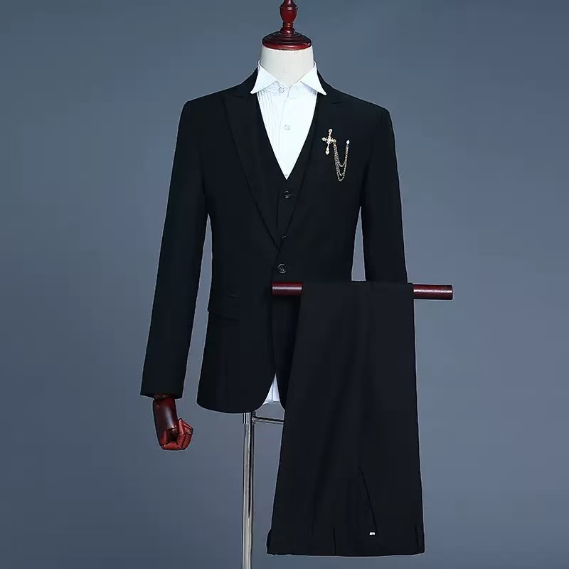T1719 men's casual suit business solid color suit