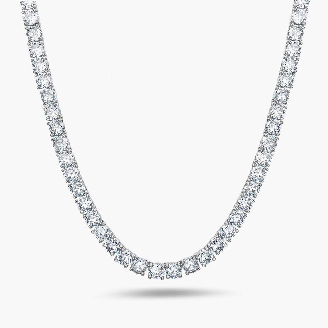 Wholesale 925 Silver Moissanite Tennis Necklace with 5mm Chain GRA Certified Jewelry