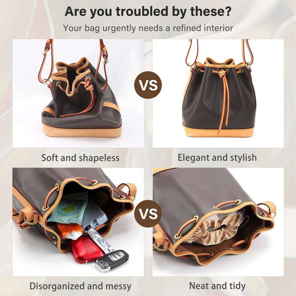 CRAZYSMITH Organizer For Nano Noe Handbag Dupont Paper Inner Insert Storage Bags Drawstring Liner Bag Support Shaper