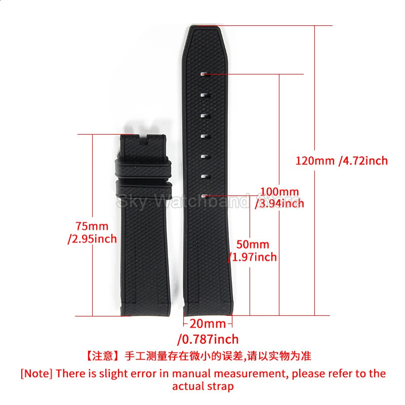 For Moon Collaboration 20mm Woven Rubber Watch Strap HeatResistant Black White Blue Curved Interface Band 250910