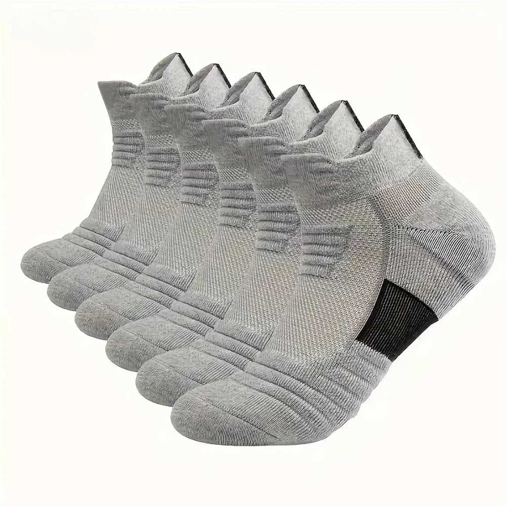 631 Pairs New Men Sports Running Fitness Flight Short Tube Socks Womens Towel Bottom Basketball Socks Solid Color Black Socks D250911