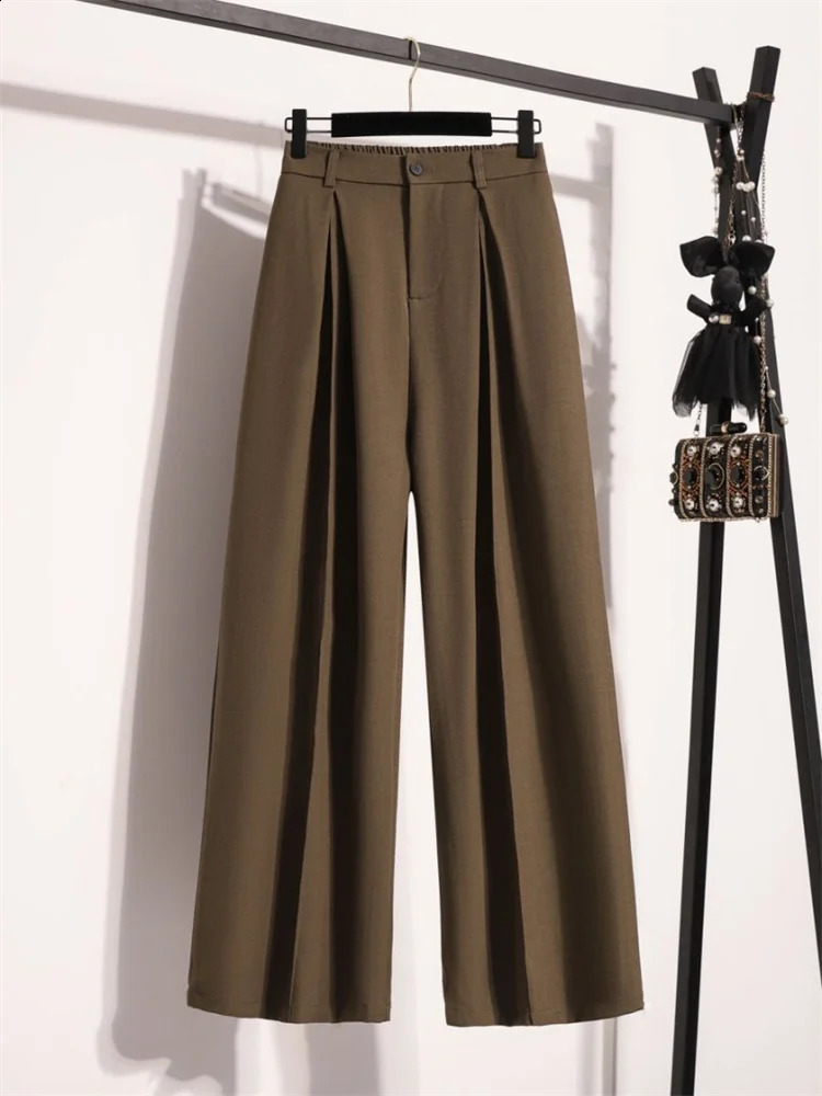 Botvotee Womens Wide Leg Dress Pants High Waist Flowy Trousers Elastic Back Elegant Office Casual Chic 250911