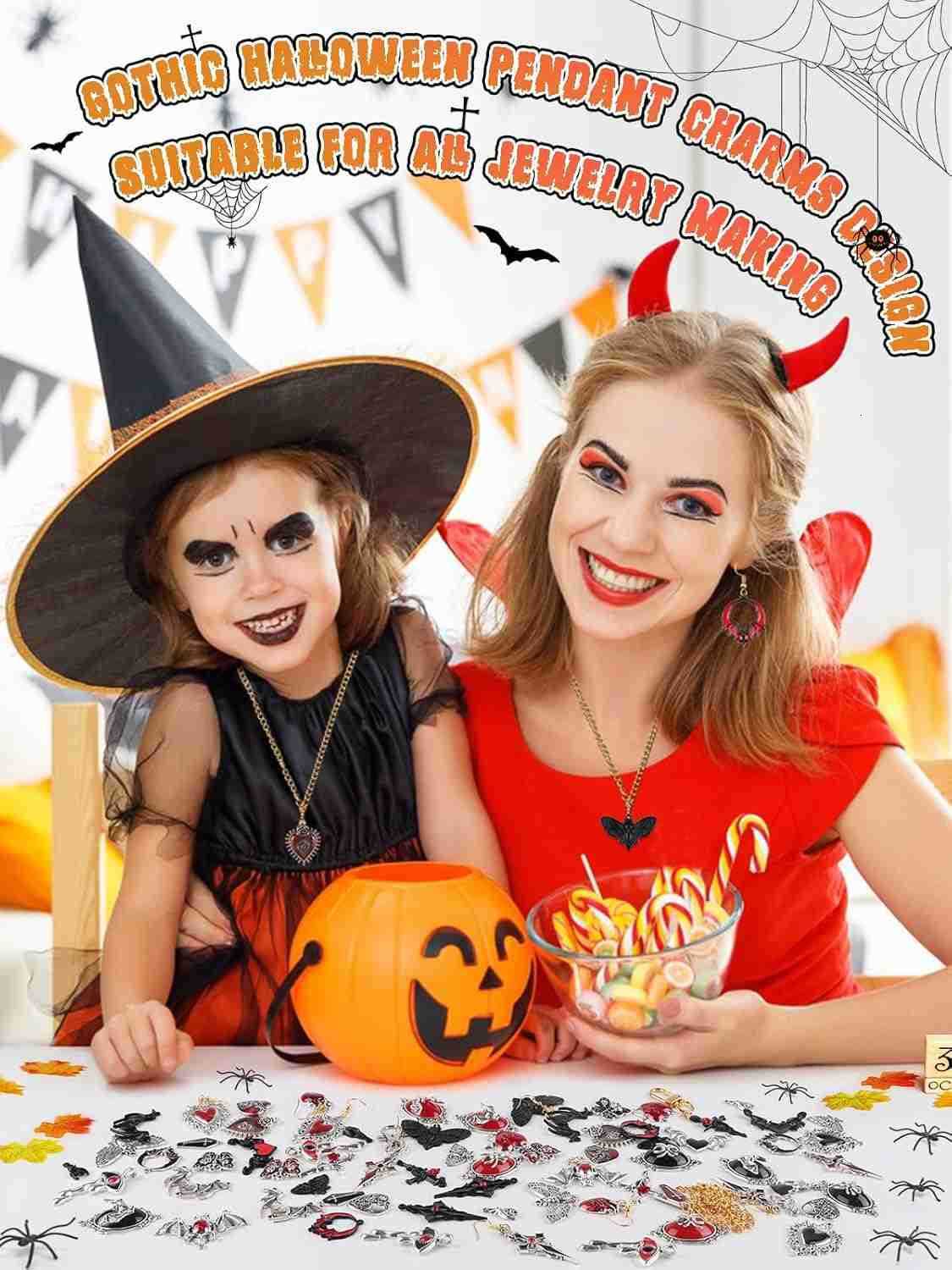 Halloween Charms for Jewelry Making Coffin Skull Alloy Dangle Earring Pendant Charms for Halloween Party DIY Jewelry Necklace SuppliesW250911