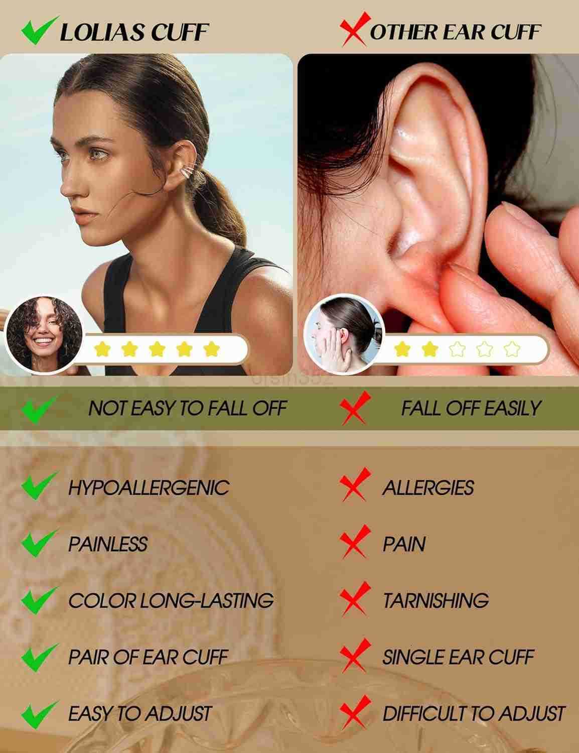 4 Pairs Ear Cuffs Non Piercing 14K Gold Plated Ear Cuff Earrings for Women Ear Cuff for Non Pierced Ears Clip on Cartilage Earring Adjustable Fake Ear