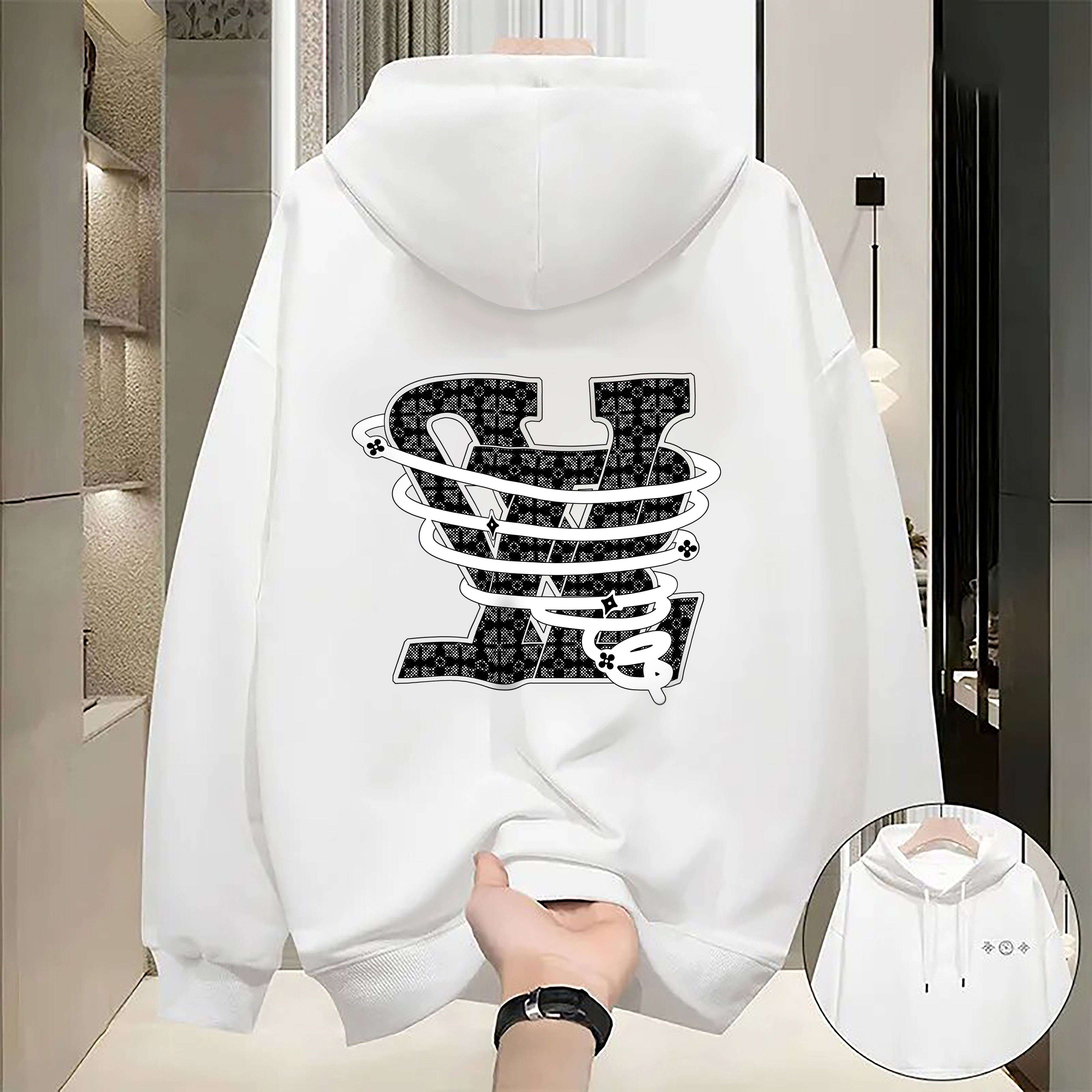 Men's Hoodies Hollow Autumn And Winter Pullover Print Graphic Streetwear
