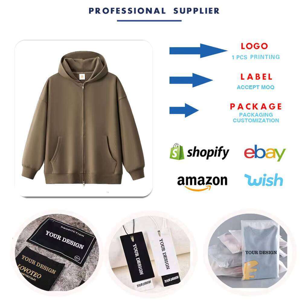 Quality Men's and sweatshirts 400gsm French Terry Oversized Zip Up Hoodie