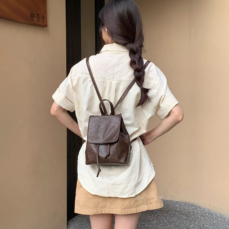 TB BHULAMTE Designer Bag Xiaohongshu Same Style University Style Backpack 2025 New Backpack High End Leather Backpack Women's Small Backpack
