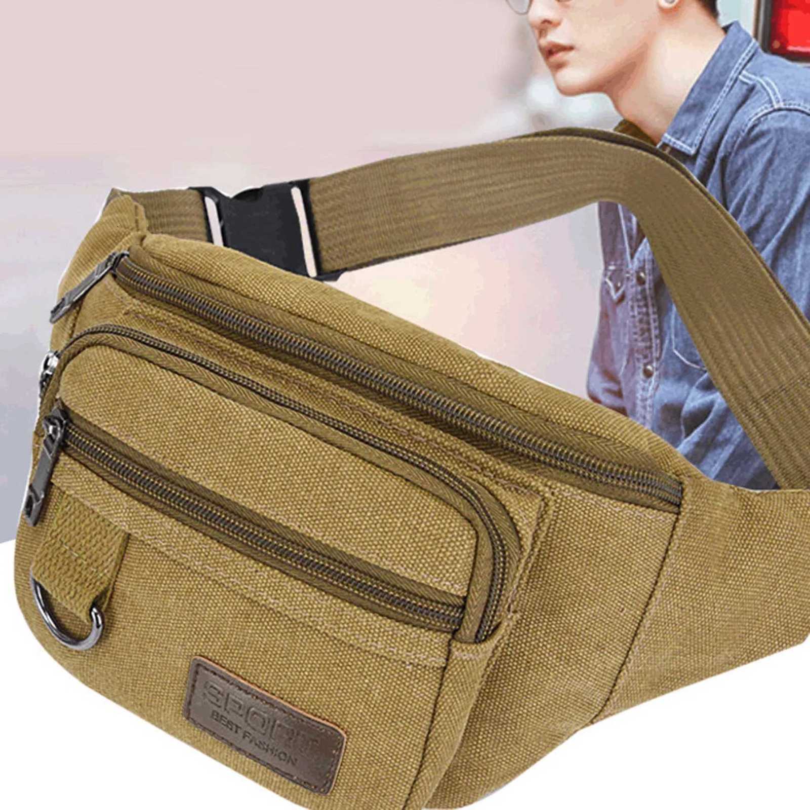 Sports Waist Packs Casual Canvas Hidden Antitheft Chest Bags Body Running for Men Women Tourist Cycle Crossbody Bag Pocket Z250911
