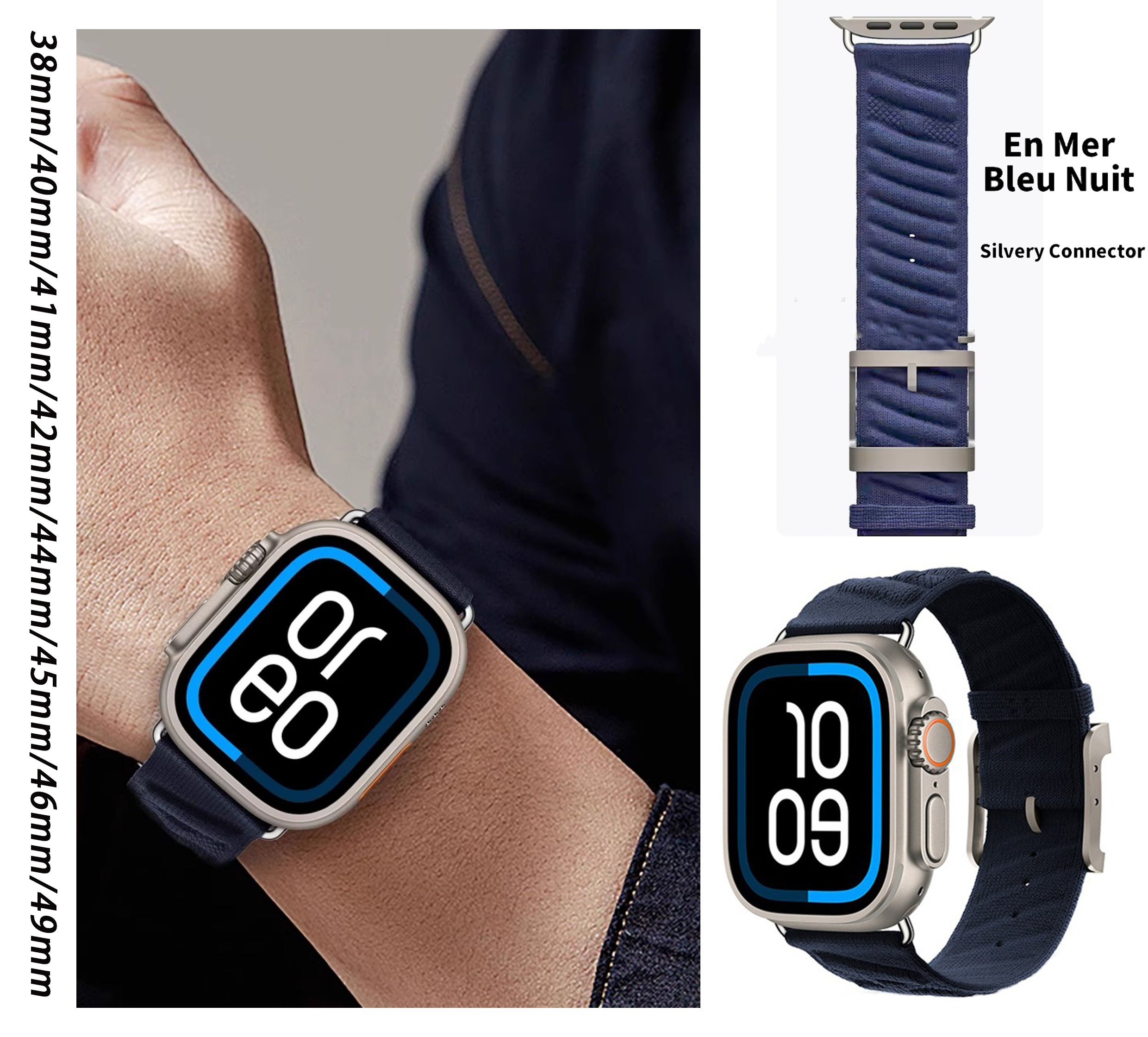 2025 Luxury Knitted Ultra3 Knitted Strap Needle Buckle Nylon Sport Strap Autumn/Winter New Midnight Blue/Water Demon Blue/Vitality Orange/Classic Colo
