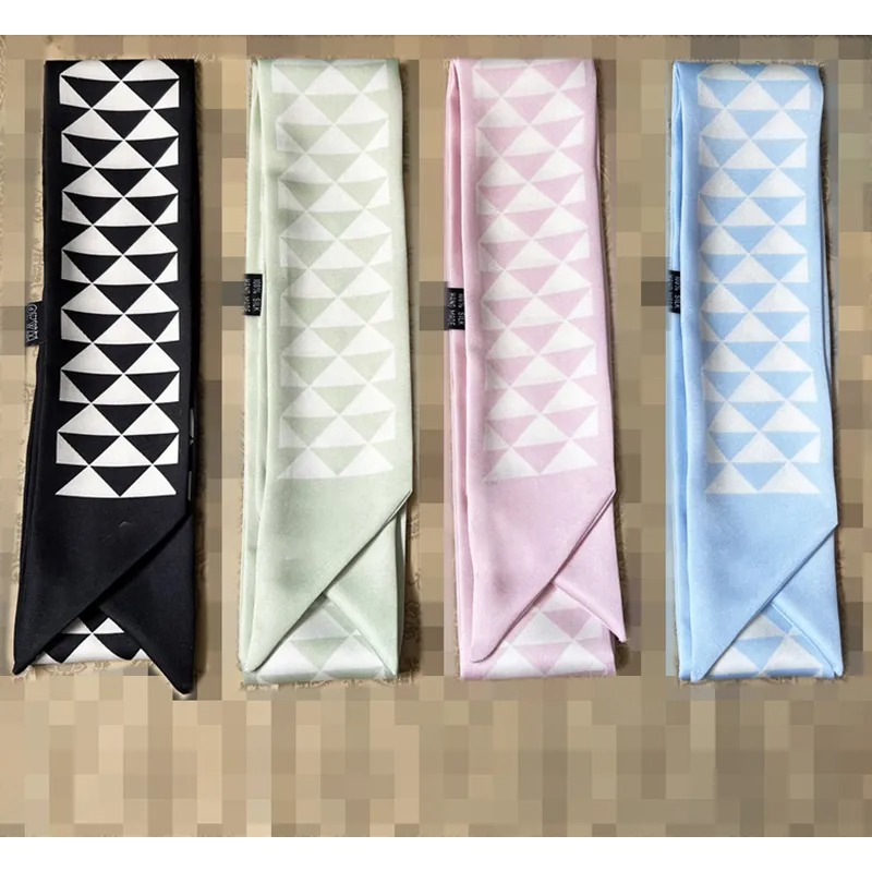 Luxurious Design Camellia Flower Brand Silk Scarf Luxury Scarf Women Foulard Skinny Bag Scarves Neckerchief Fashion Hair Headband