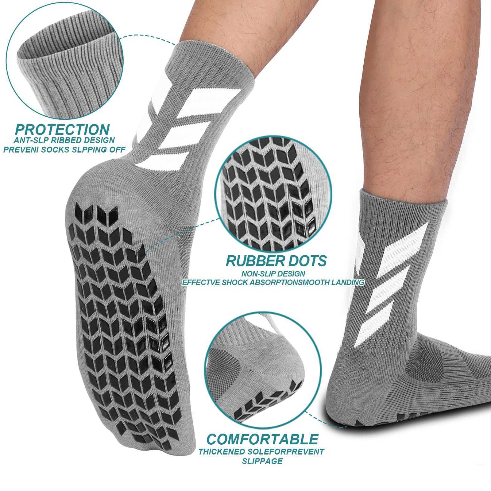 2Pair New Style Football Socks Round Silicone Suction Cup Grip Anti Slip Soccer Socks Sports Men Women Baseball Rugby Socks D250911