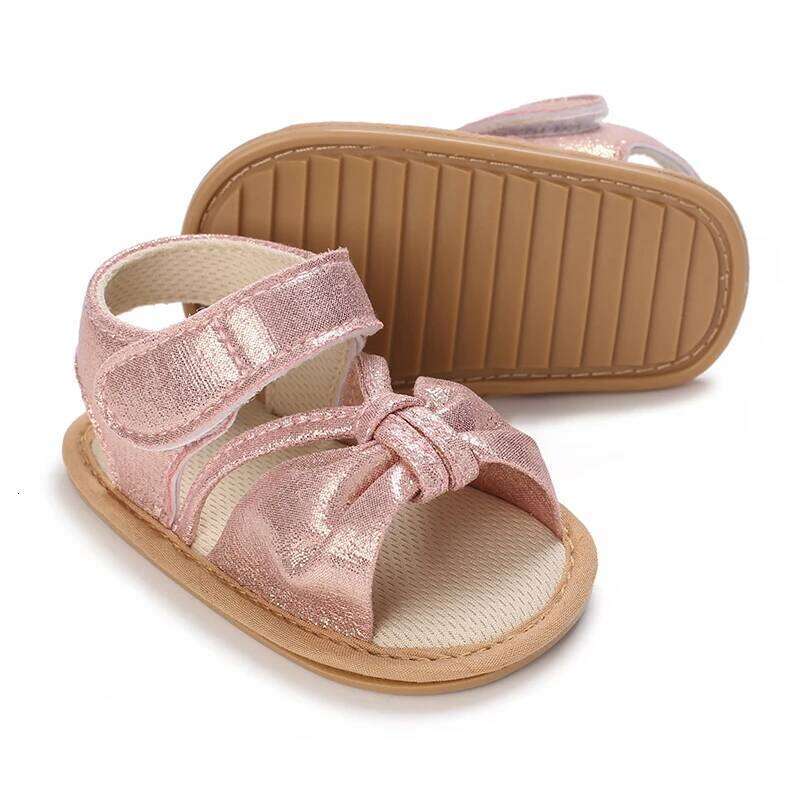 Summer New Sandals 0-1 Year Old Anti Slip Soft Bottom Exposed Toes Sparkling Women's Baby Shoes