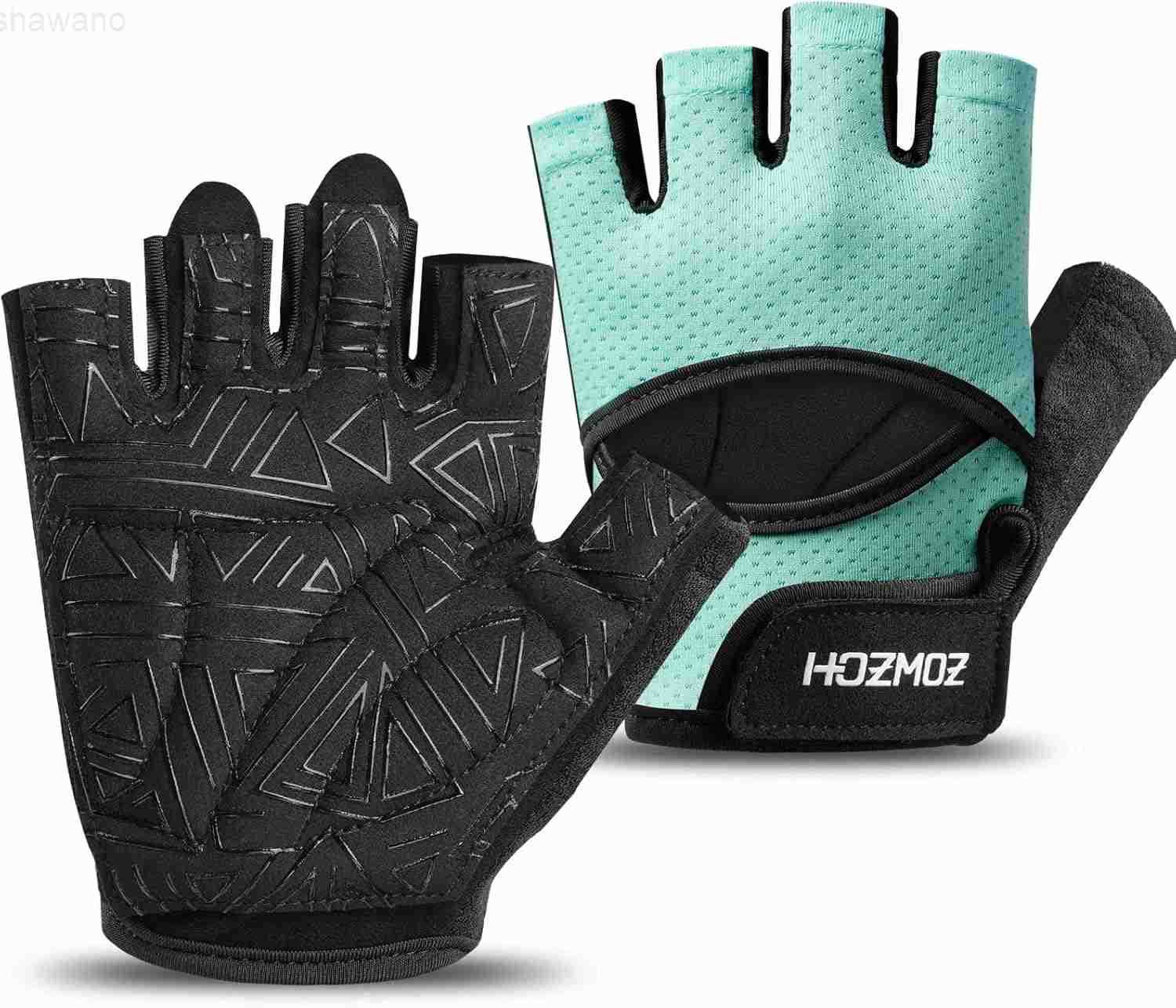 Ventilated Weight Lifting Gloves Thick Padded Workout Gym Gloves with Full Palm Protection Grip Shock Absorption for Women Mens Fitness Exercise Train