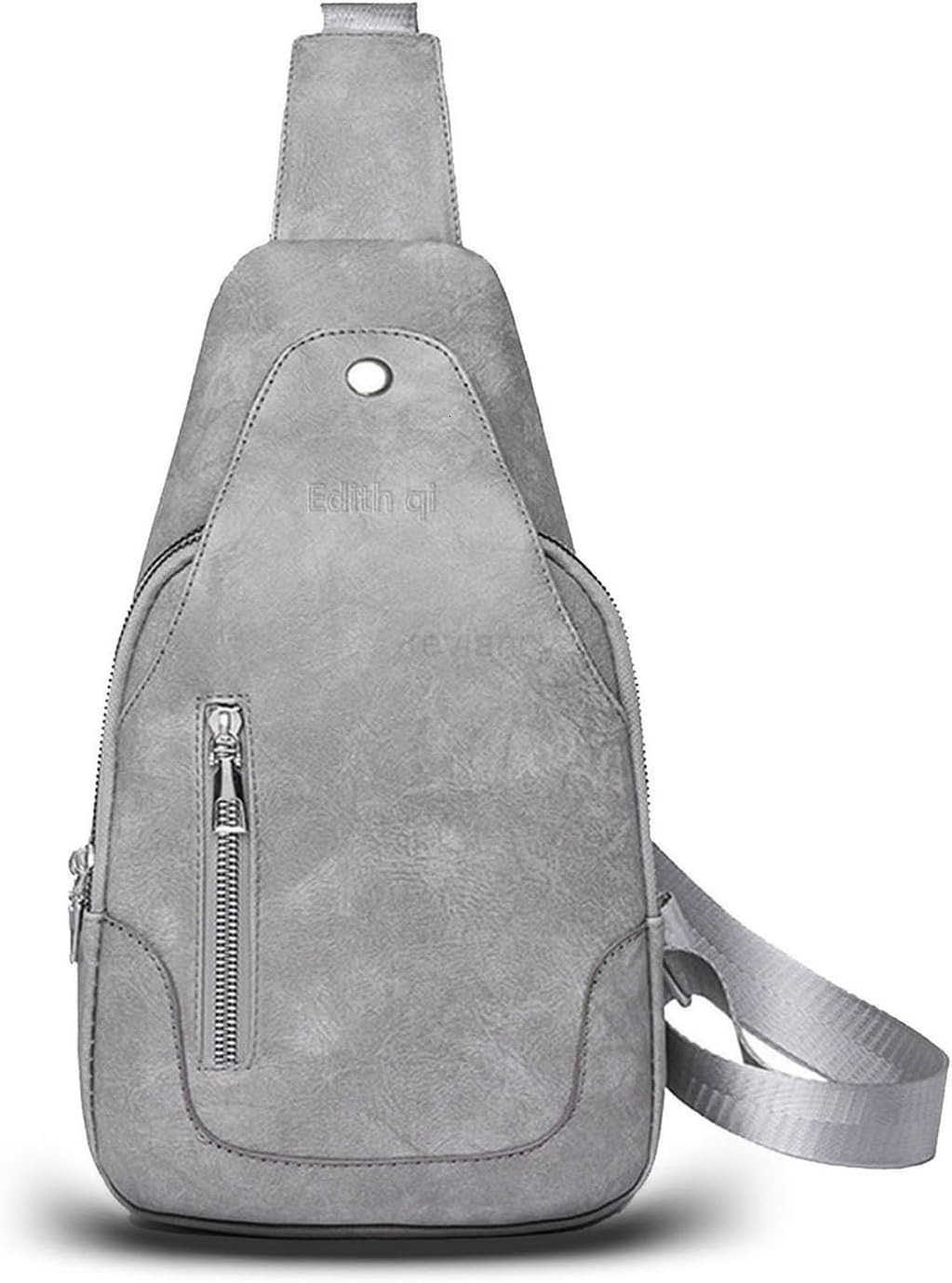 Sling Crossbody Bag for WomenMenTrendy Shoulder Bag with ZipperVegan Leather Lightweight Travel Purse BlackW250911