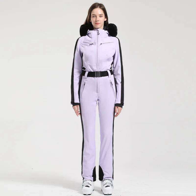 One-Piece Ski Suit For Women, Snowboard Overalls, Windproof And Waterproof, Breathable Clothing, Thickening, Skiing Suit, Winter