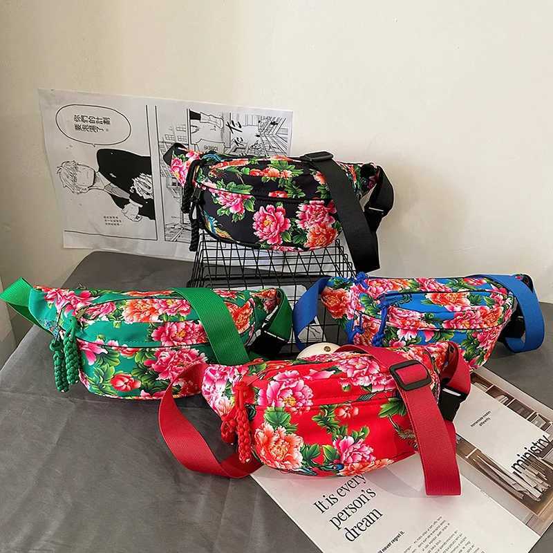 Women Fanny Bag Pack Large Flower Nylon Belt Bags Fashion Waist Pack Zipper Bag Adjustable Lightweight Multifunction Waterproof Z250911