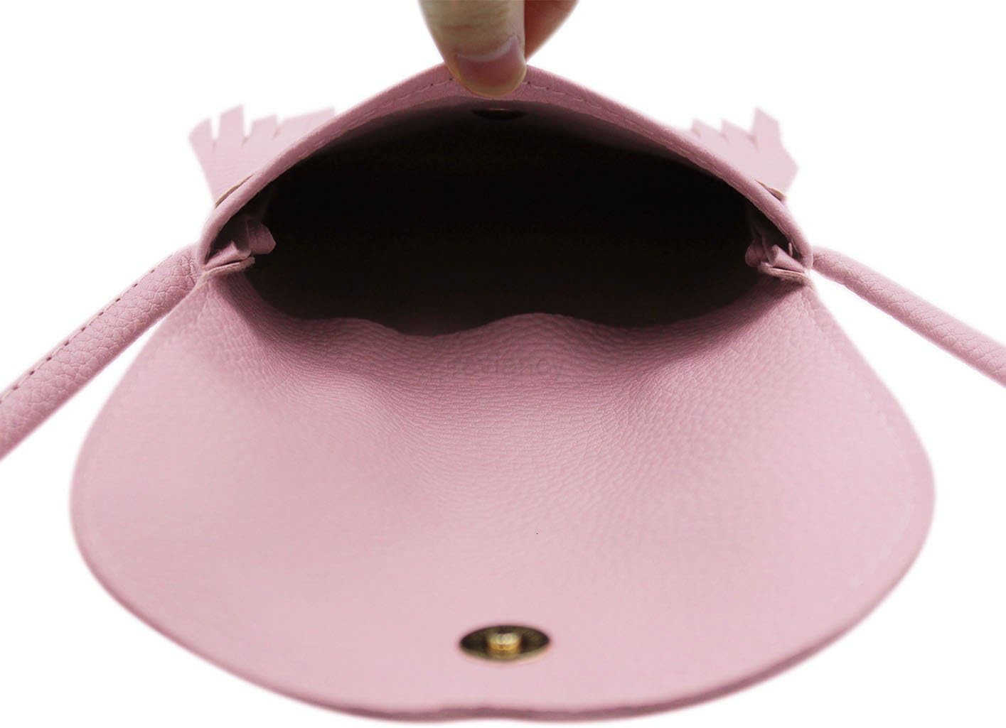 Tassel Shoulder Bag Small Coin Purse Crossbody SaTChel for kids girls Pink 51 x 59W250911