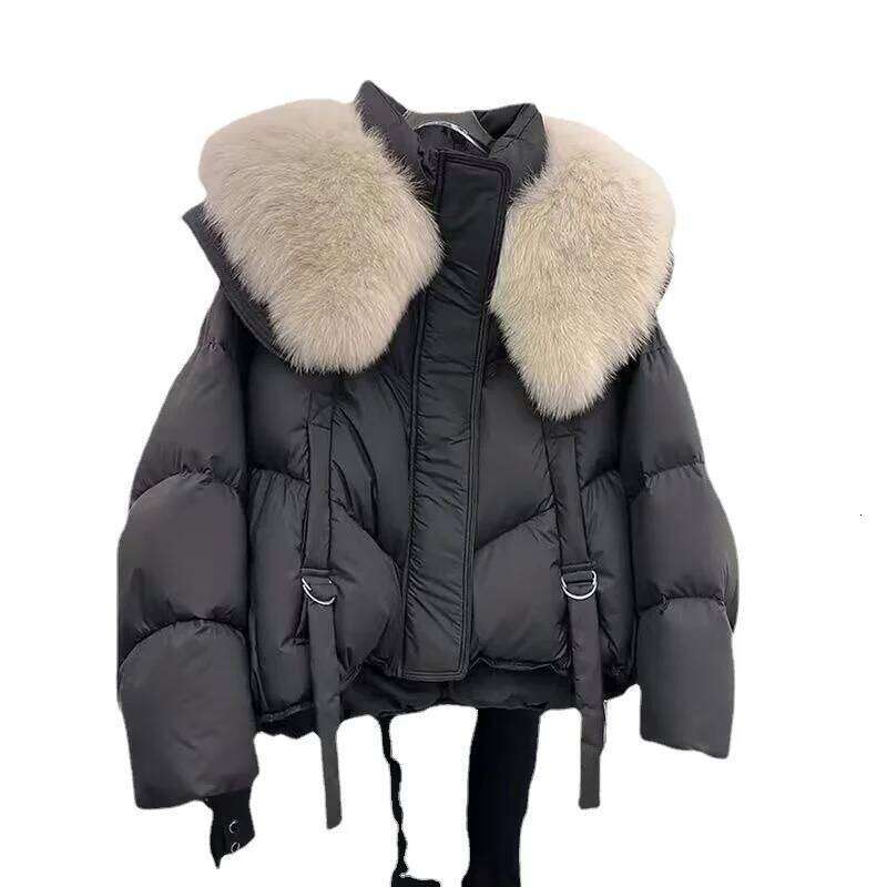Winter Cotton Jacket Women's Thick Solid Short Coats New Korean Casual Loose Fur Collar Outerwear Ladies Temperament Warm Top