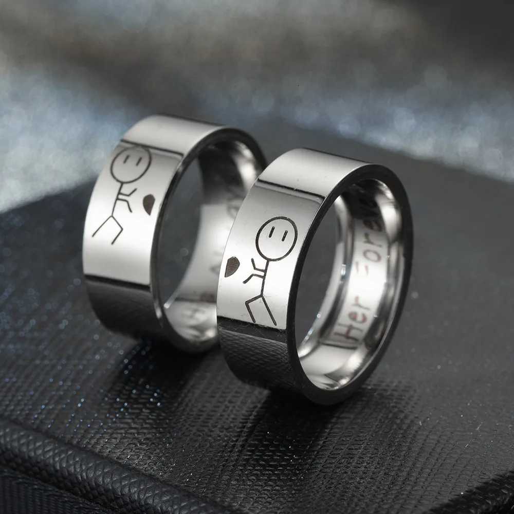 Titanium Steel Ring For Men Women Interesting Couple Ring Lovers Promise Ring Fashion Jewelry Brithday Christmas Gift Wholesale W250911