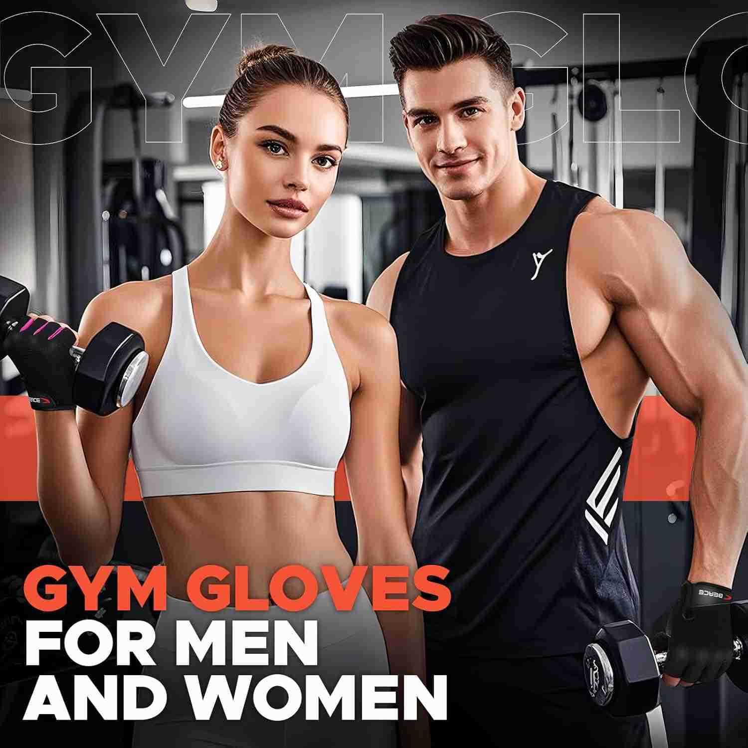 Weight Lifting Gym Gloves with AntiSlip Leather Palm for Workout Exercise Training Fitness and Bodybuilding for Men WomenW250911