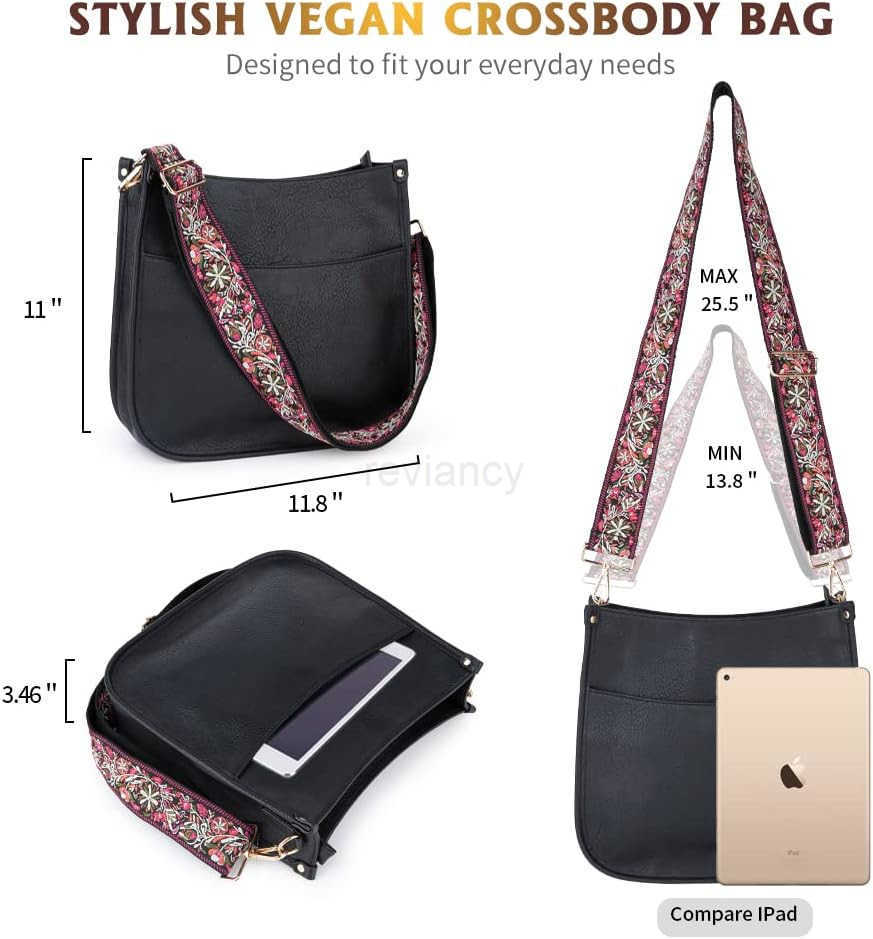 Terry Vegan Leather Crossbody Fashion Shoulder Bag Purse with Adjustable StrapW250911
